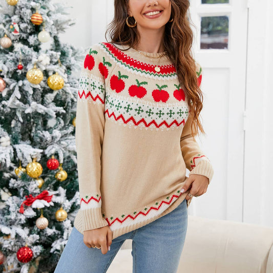 CHRISTMAS JACQUARD CREW-NECK SWEATER