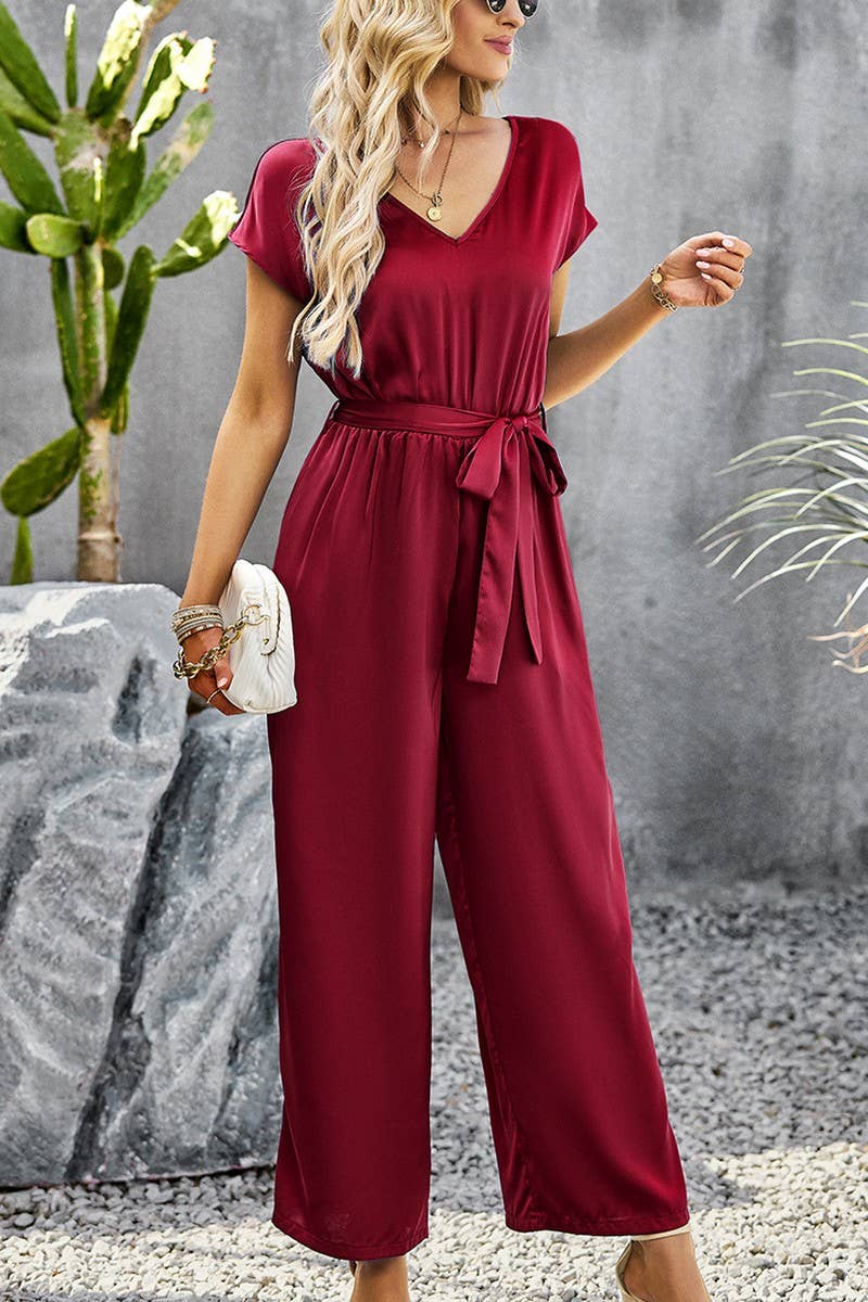 CWSJS1350_SUMMER TEMPERAMENT COMMUTING WIDE-LEG JUMPSUIT