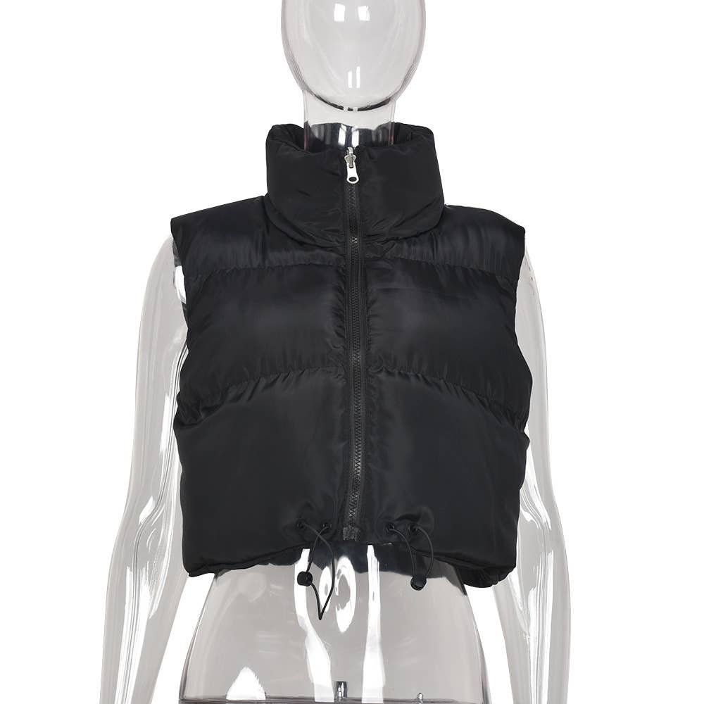 DOUBLE-SIDED CONTRASTING COLORS ZIPPER WARM VEST