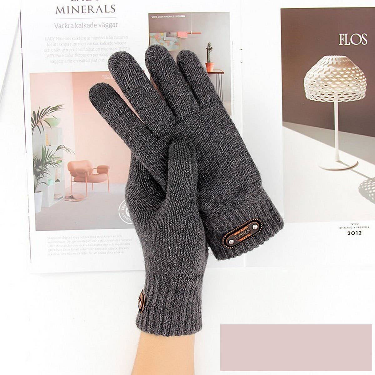 CWAG00540_MEN WINTER KNIT TOUCHSCREEN WARM GLOVES