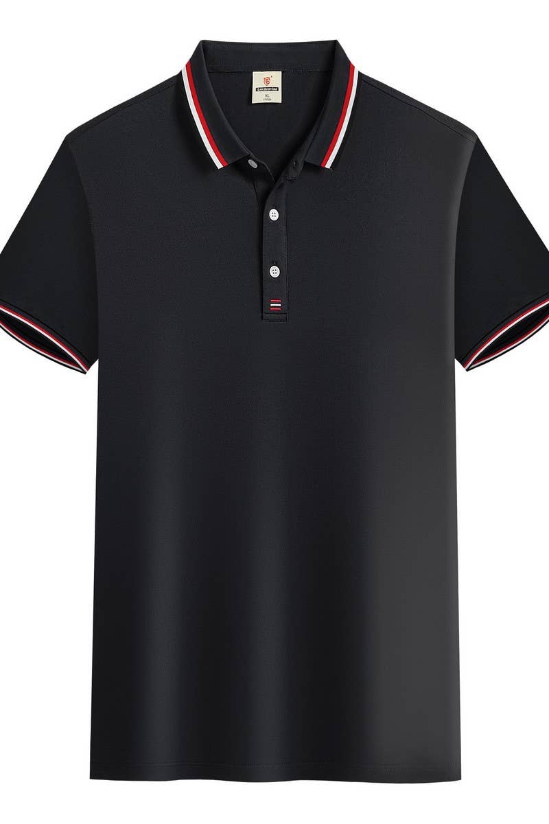CWTBLS02445_LAPEL POLO SHIRT SHORT SLEEVE CASUAL TOP