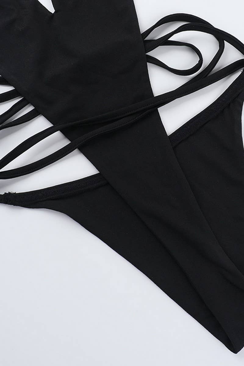 CWSBS0206_STRAPPY CUTOUT LACE-UP SEXY BODYSUIT TOP