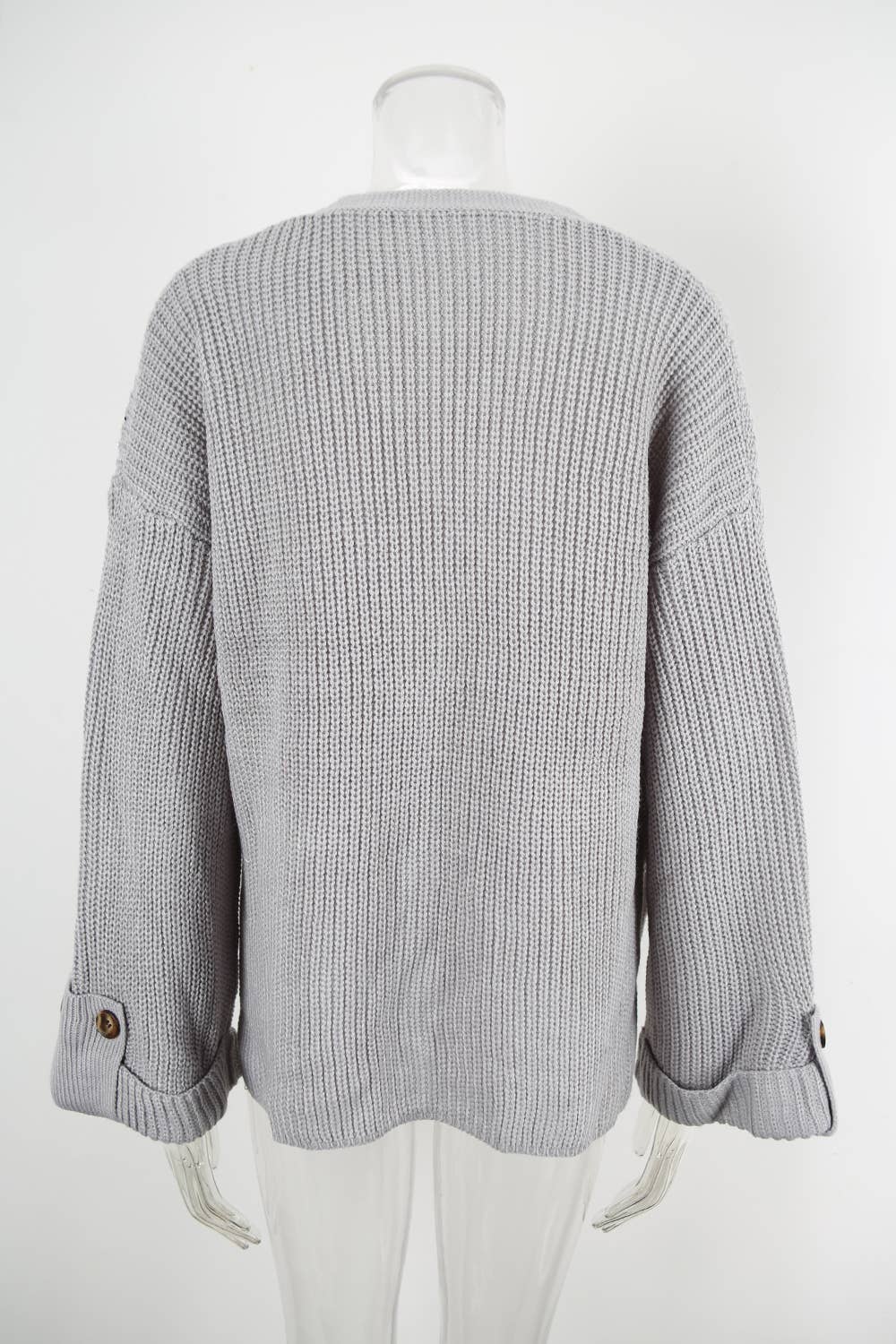 Fashionable V-neck loose knitted cardigan