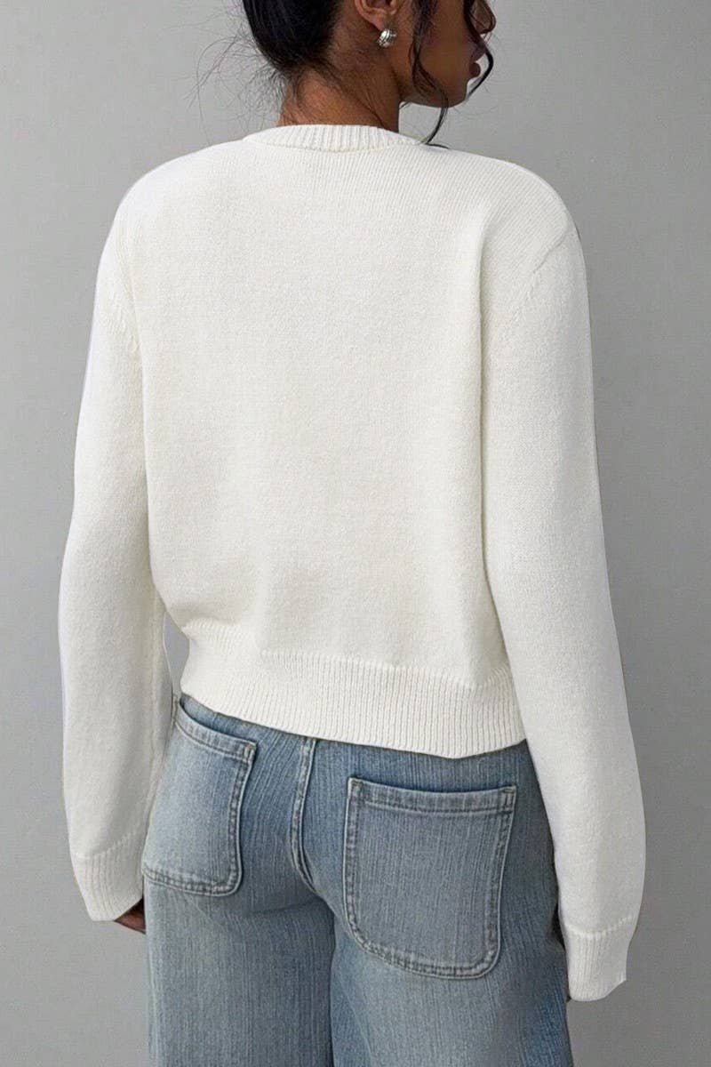 CWOCAL00688_LIGHTWEIGHT CREWNECK LONG SLEEVE BUTTON CARDIGA