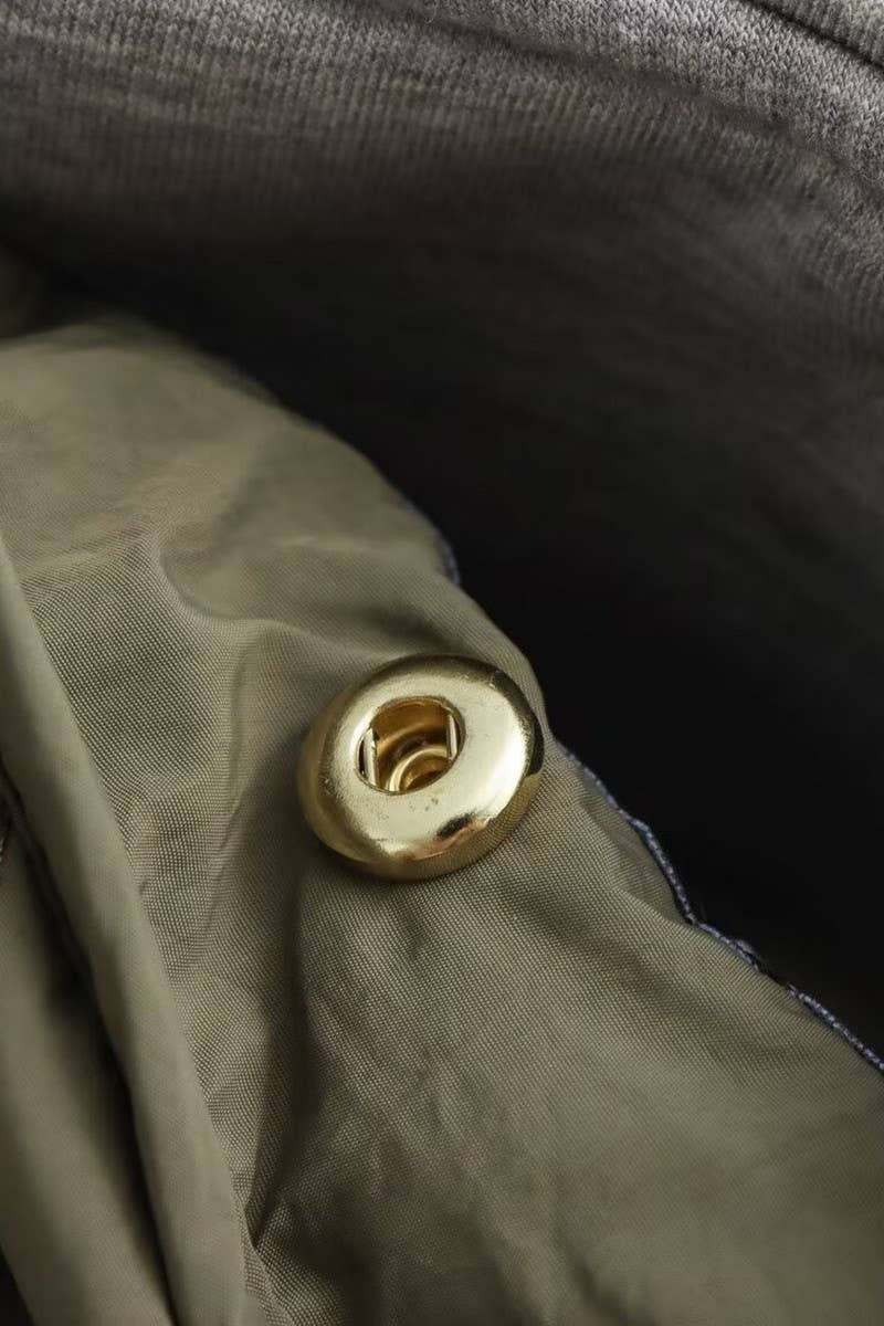 CWOCO1081_ROUND NECK DETACHABLE HOOD PADDED JACKET