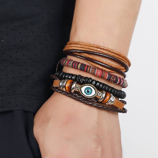 SIMPLE DIY FOUR-PIECE COMBINATION COWHIDE BRACELET_CWMM4518