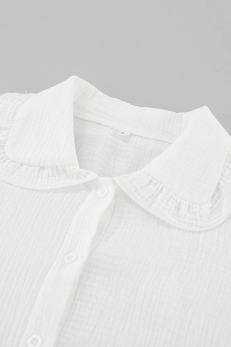 CWTSTL00922_LACE LANTERN SLEEVE LOOSE LONG SLEEVE SHIRT