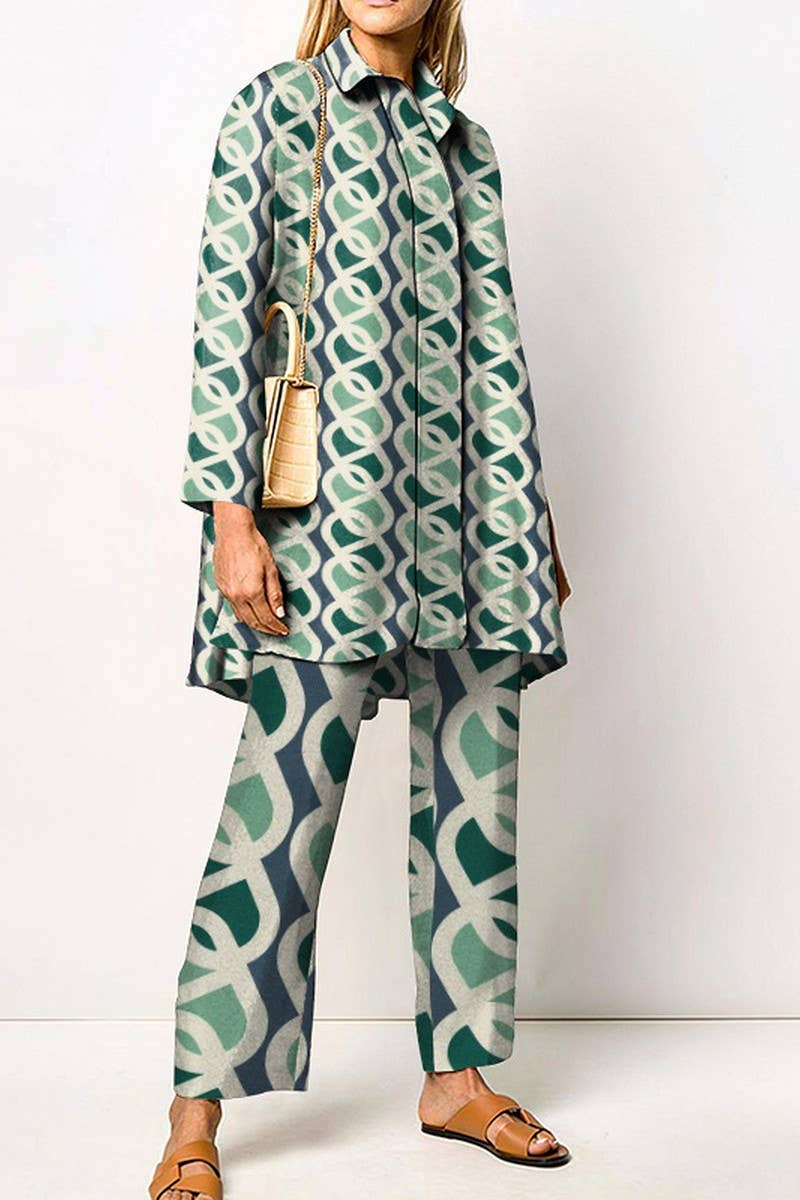 CWSS1270_SPRING AND AUTUMN LONG SLEEVE LADIES SHIRT SET