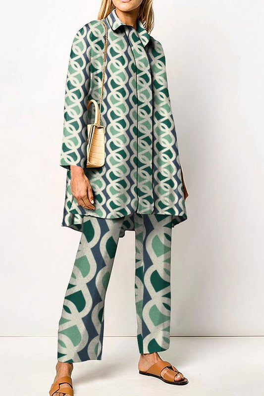 CWSS1270_SPRING AND AUTUMN LONG SLEEVE LADIES SHIRT SET