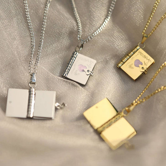 Butterfly Heart Book Opening Fashion Necklace_CWMM5672