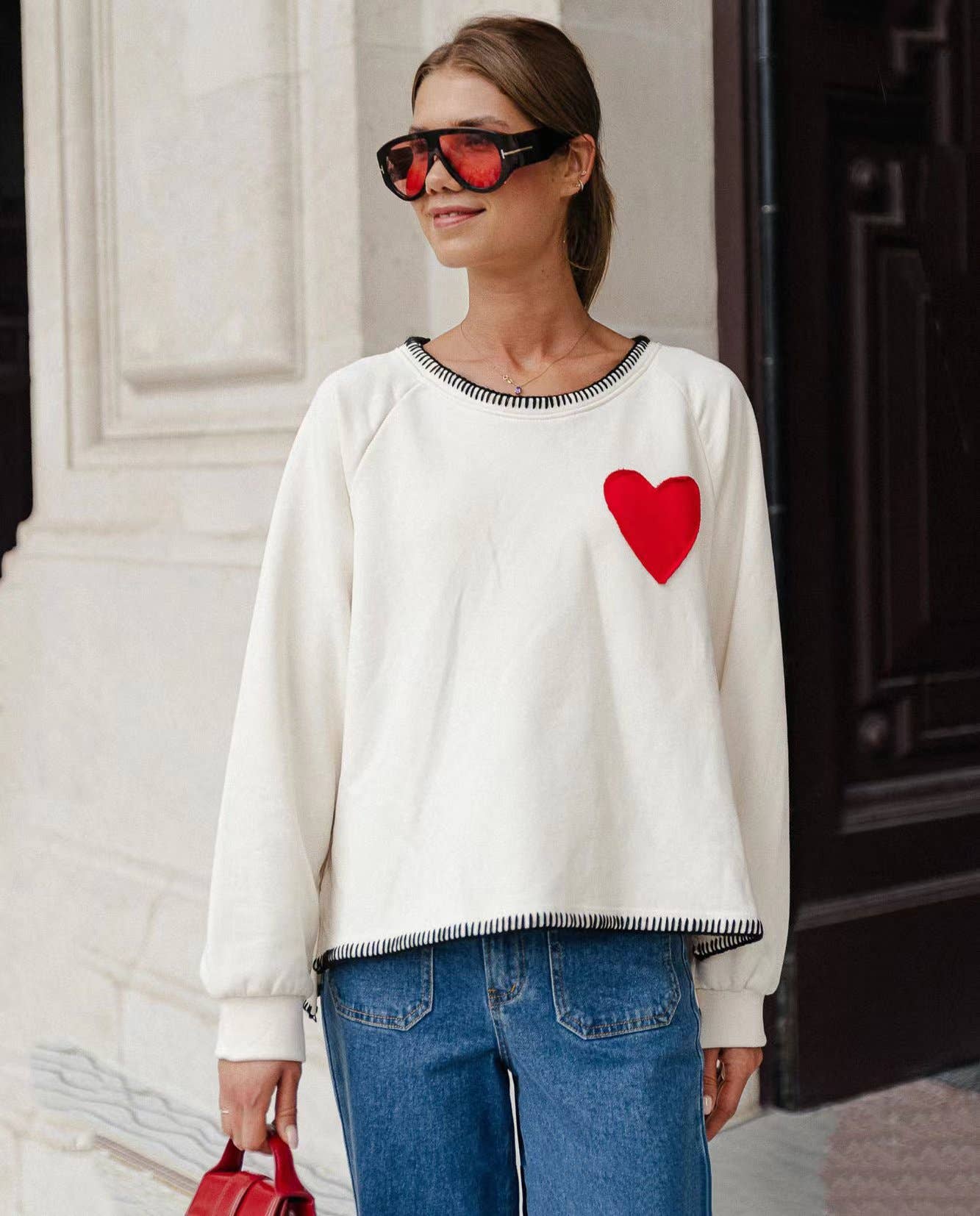 COMFORTABLE LOVE ROUND NECK LONG SLEEVE HOODIE