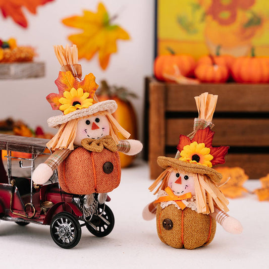 SUNFLOWER MAPLE LEAF SCARECROW DOLL PENDANT