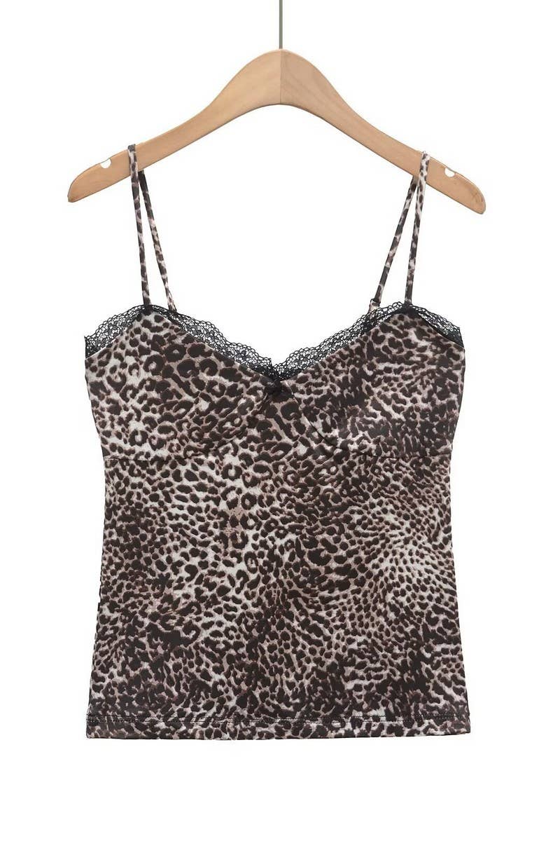 CWTTSL0362_LEOPARD PRINT FITTED KNITTED CAMISOLE TOP