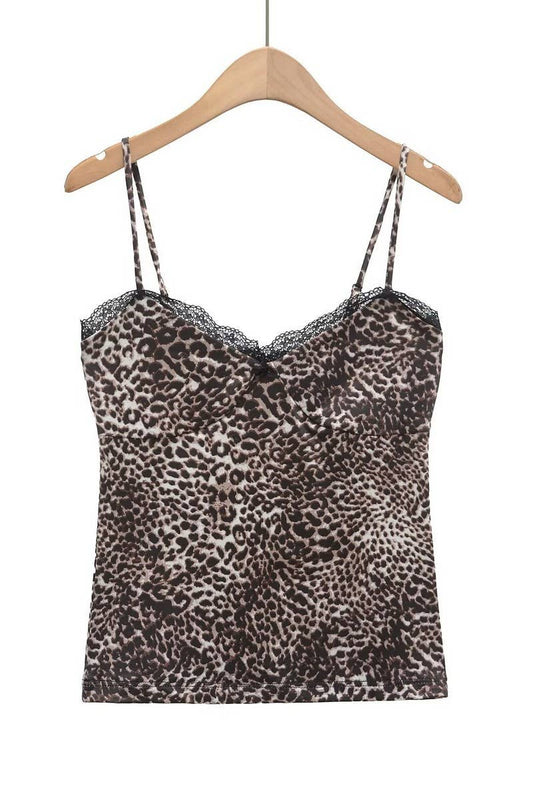 CWTTSL0362_LEOPARD PRINT FITTED KNITTED CAMISOLE TOP