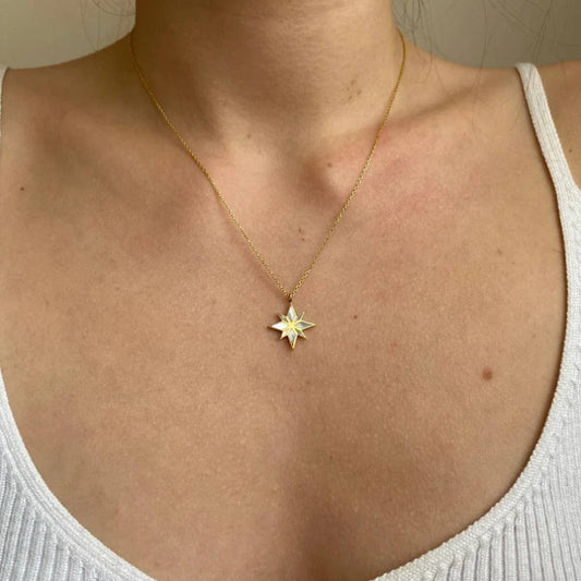 NATURAL ABALONE SHELL PATCH CLAVICLE NECKLACE