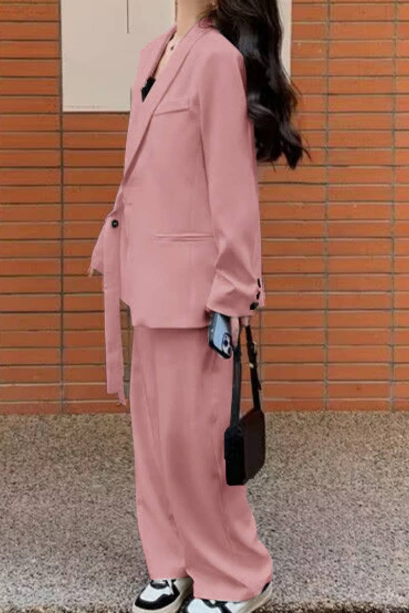 CWSS1047_FASHION DESIGN SENSE LACE-UP PANTSUIT