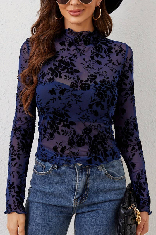 CWTBLL3480_SINGLE LAYER STAND COLLAR MESH BOTTOMING TOP