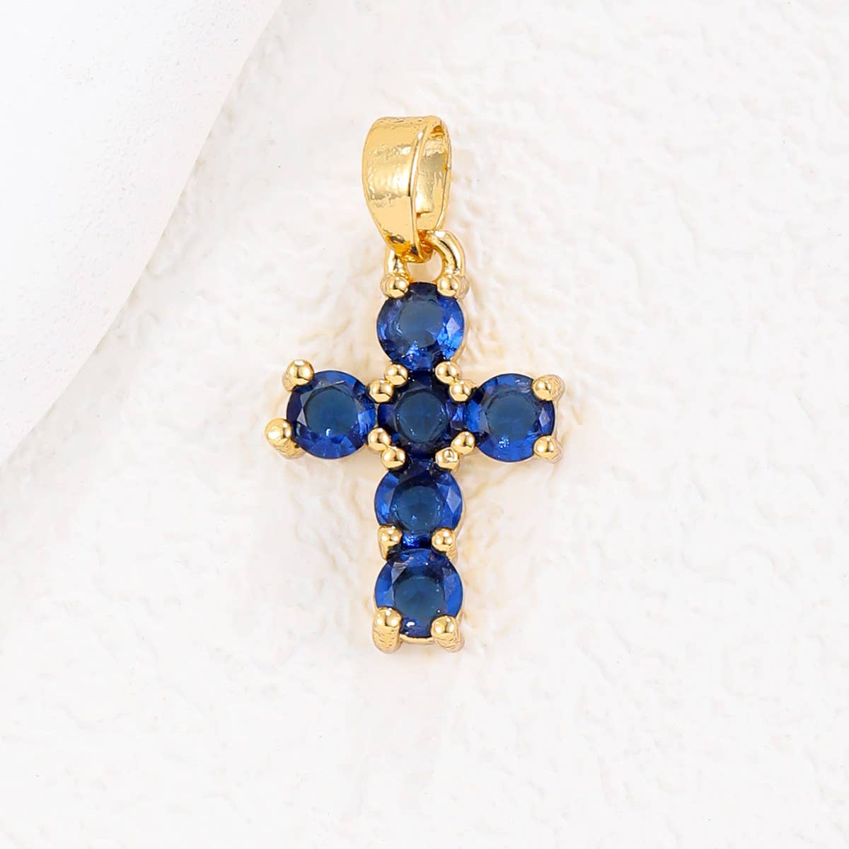 Colorful Zircon December Cross Pendant Necklace
