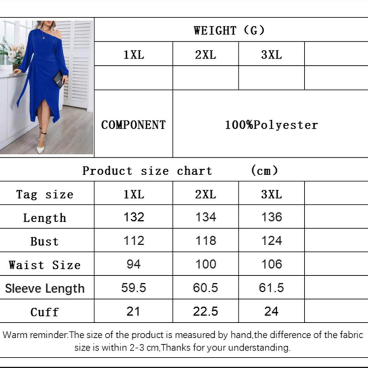 Elegant Asymmetrical Neck Long Sleeve Midi Dress