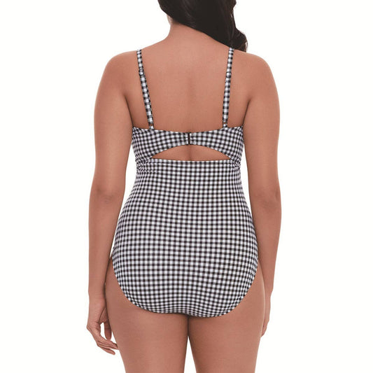 LEOPARD PRINT SLIM CUT-OUT BIKINI SWIMSUIT