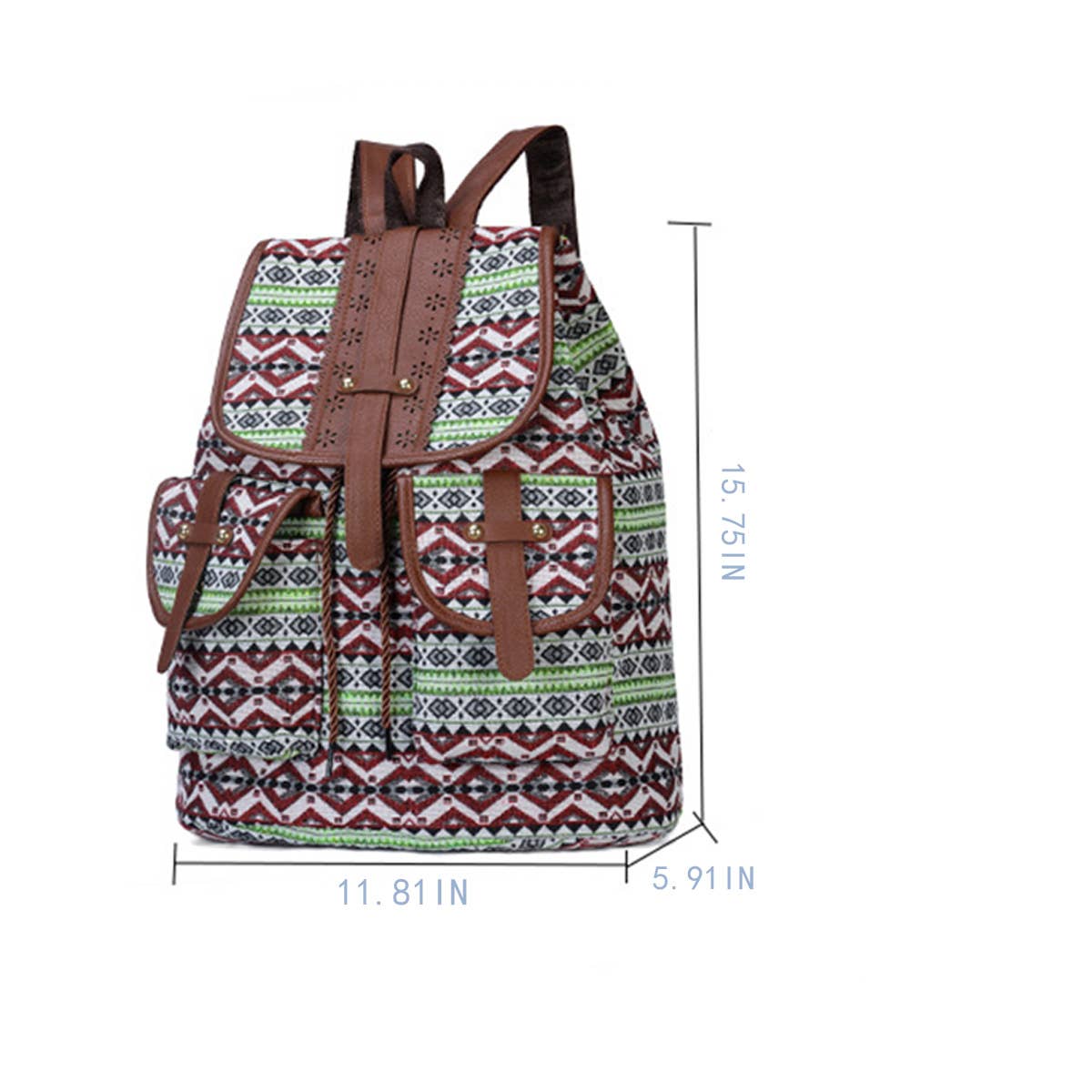 VINTAGE PATTERN BACK-TO-SCHOOL TRAVEL CANVAS BAG_CWAB2218