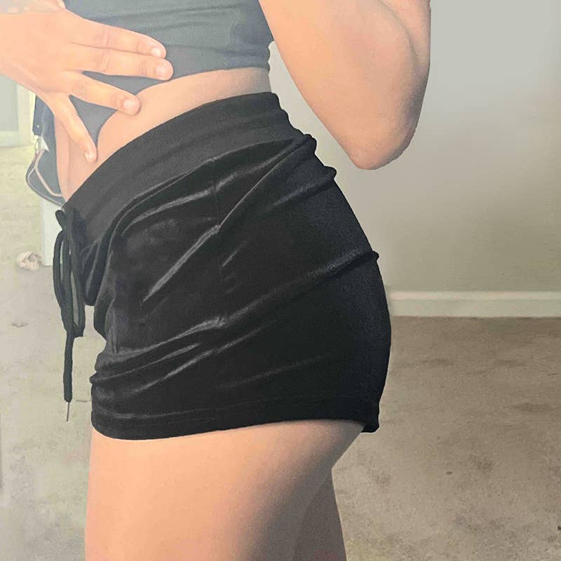 Contrasting color star hot drill short pants