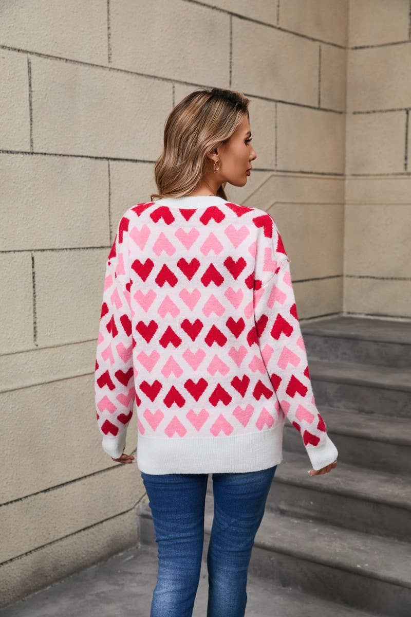 CWOSWL5756_VALENTINE'S DAY CREW NECK HEART SWEATER