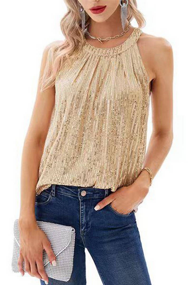 CWTHT0085_SEQUINED HALTERNECK TANK TOP