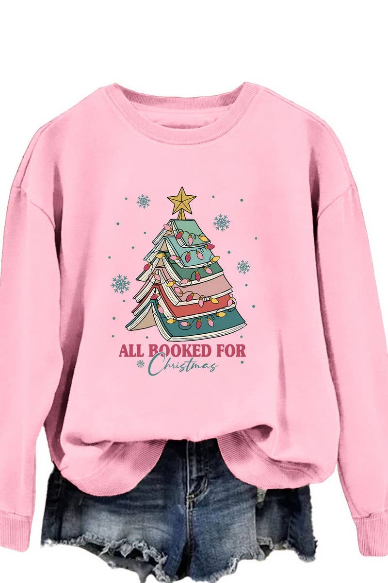 CWTBLL01325_LETTER PRINT CREW NECK CHRISTMAS SWEATSHIRT