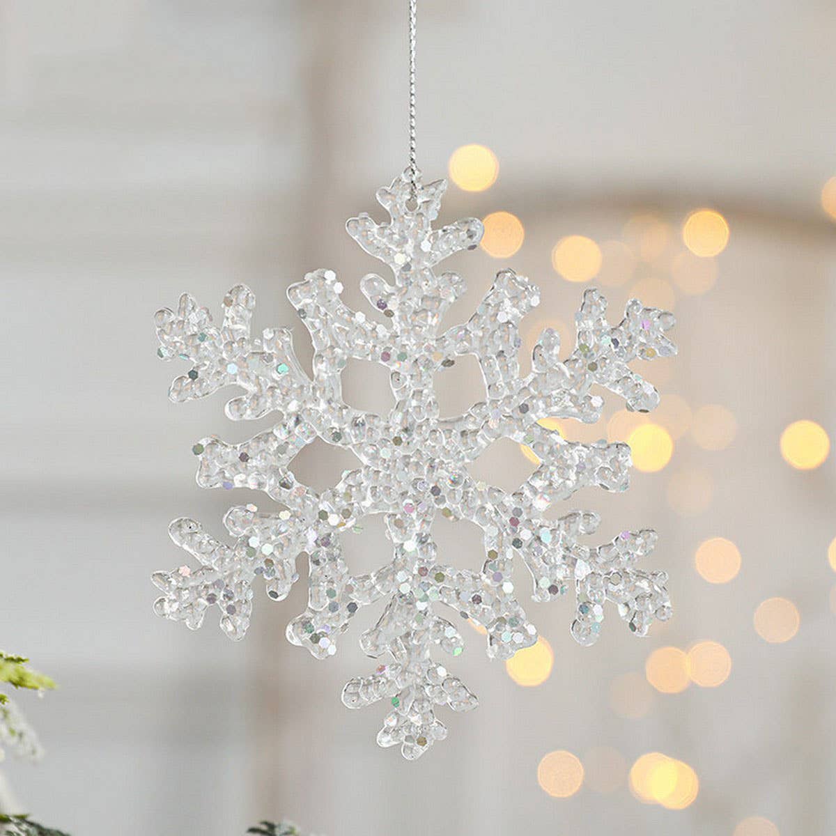 Transparent Xmas Tree Snowflake Reindeer Ornament