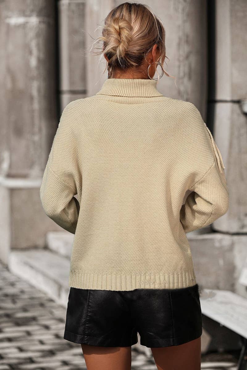 CWOSWL6486_TURTLENECK LONG-SLEEVED SWEATER WITH FRINGE