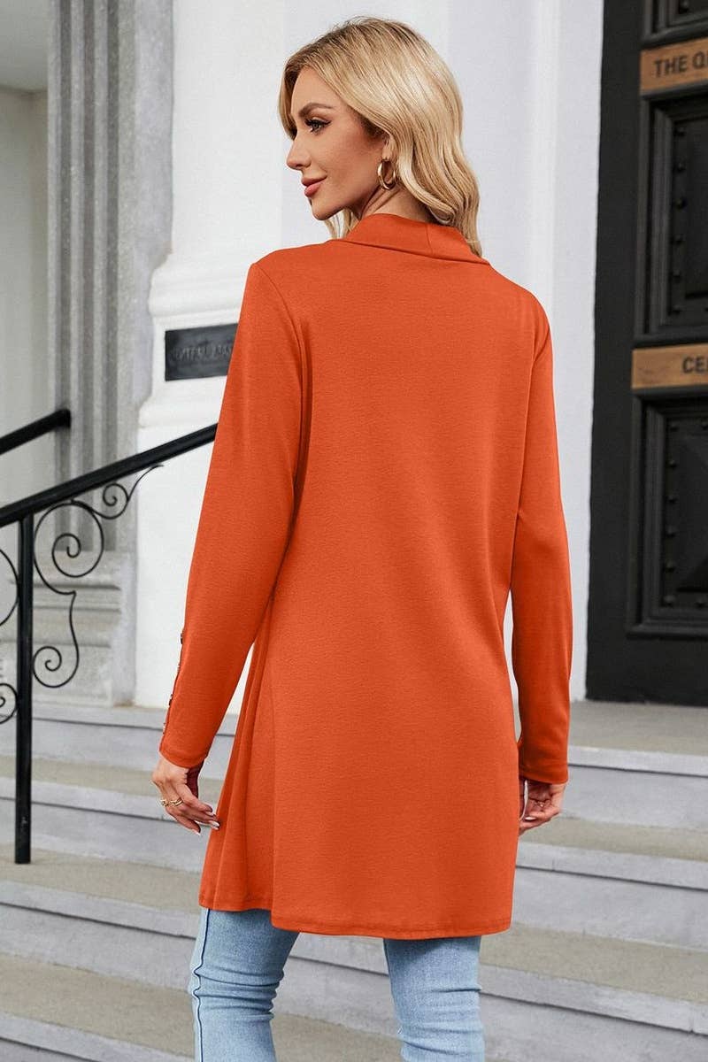 CWOCAL2124_SOLID COLOR BUTTON-UP LONG SLEEVE KNIT CARDIGAN