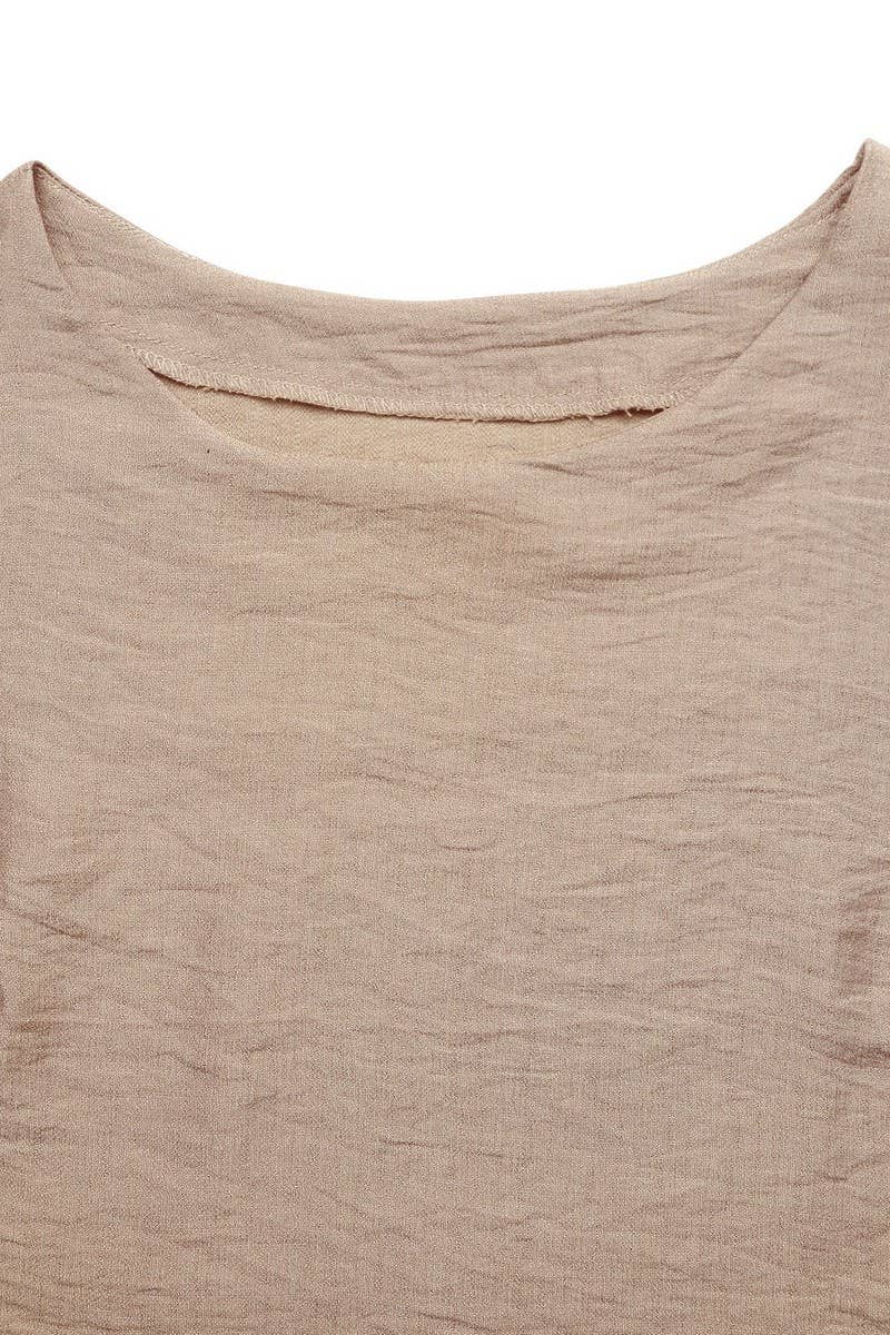 CWSTB1981_SLEEVELESS TIE WAIST TANK TOP AND SHORTS SET