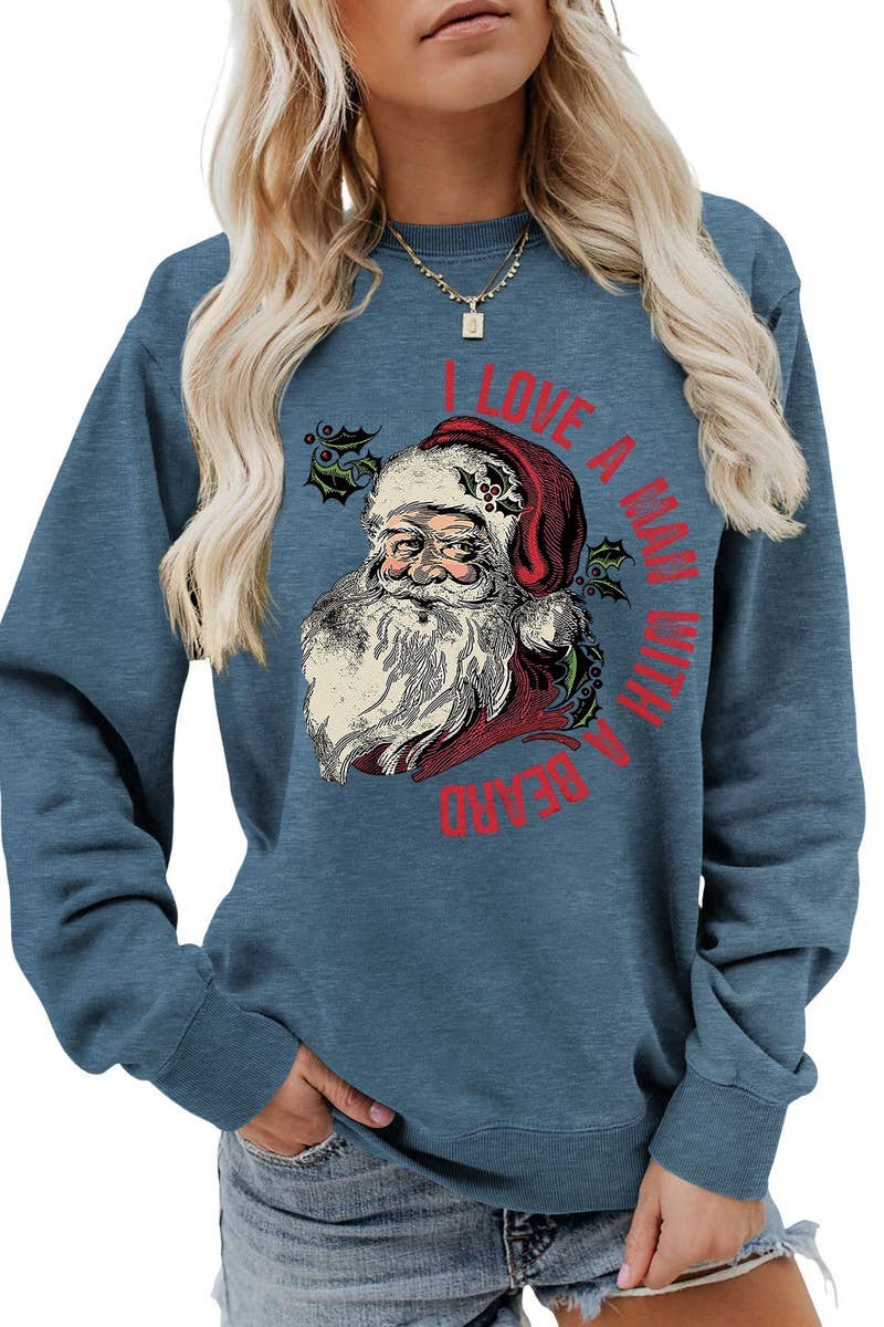 CWTBLL01329_SANTA LETTER PRINT CHRISTMAS PULLOVER SWEATSHIRT