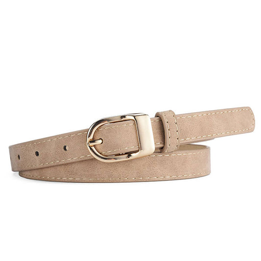 Fashionable D-shaped alloy pin buckle belt