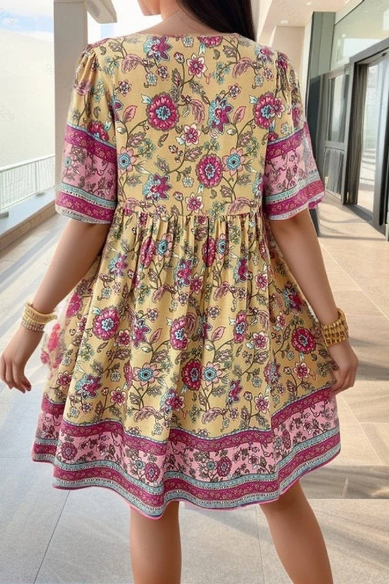 CWDSD8230_SPRING AND SUMMER LEISURE RESORT PRINT DRESS
