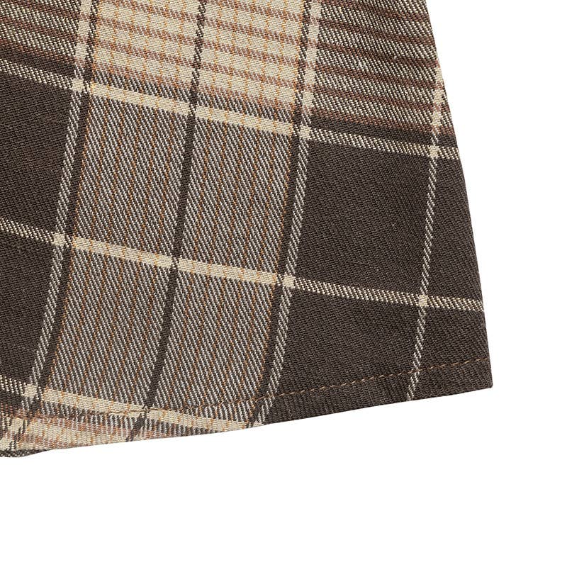 Casual retro-style patterned patchwork dress