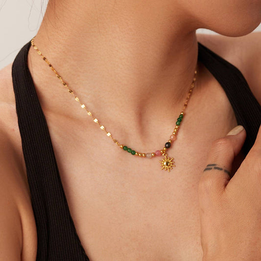 NEW FASHIONABLE NATURAL STONE PENDANT NECKLACE