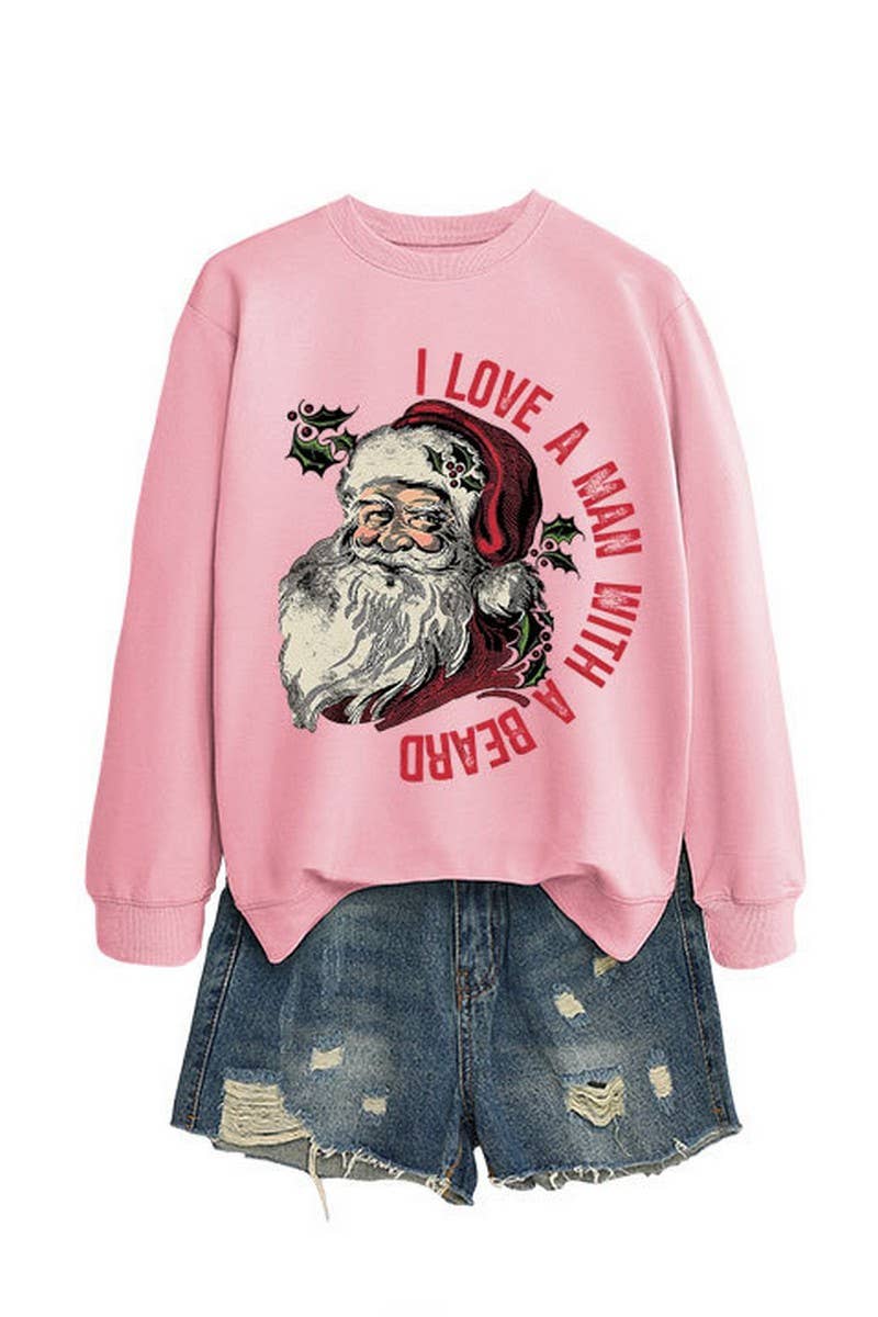 CWTBLL01329_SANTA LETTER PRINT CHRISTMAS PULLOVER SWEATSHIRT