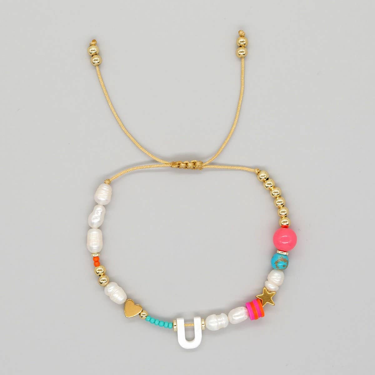 FASHION HAND-WOVEN LETTER PEARL BRACELET_CWMM3812