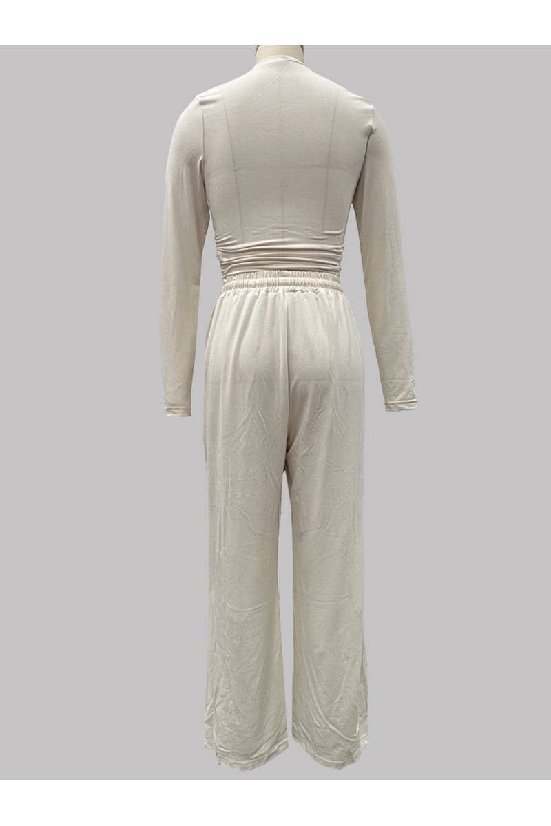 CWSTB00486_Y2K WOMEN 2 PIECE SET DRAWSTRING WIDE LEG PANTS