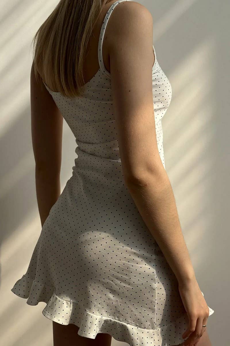 CWSPJ458_FLORAL KNIT RUFFLE TRIM CAMI NIGHTDRESS