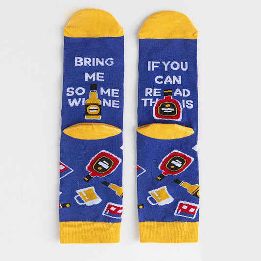 CWMS02746_FUNNY LETTER CREW SOCKS UNISEX STREETWEAR