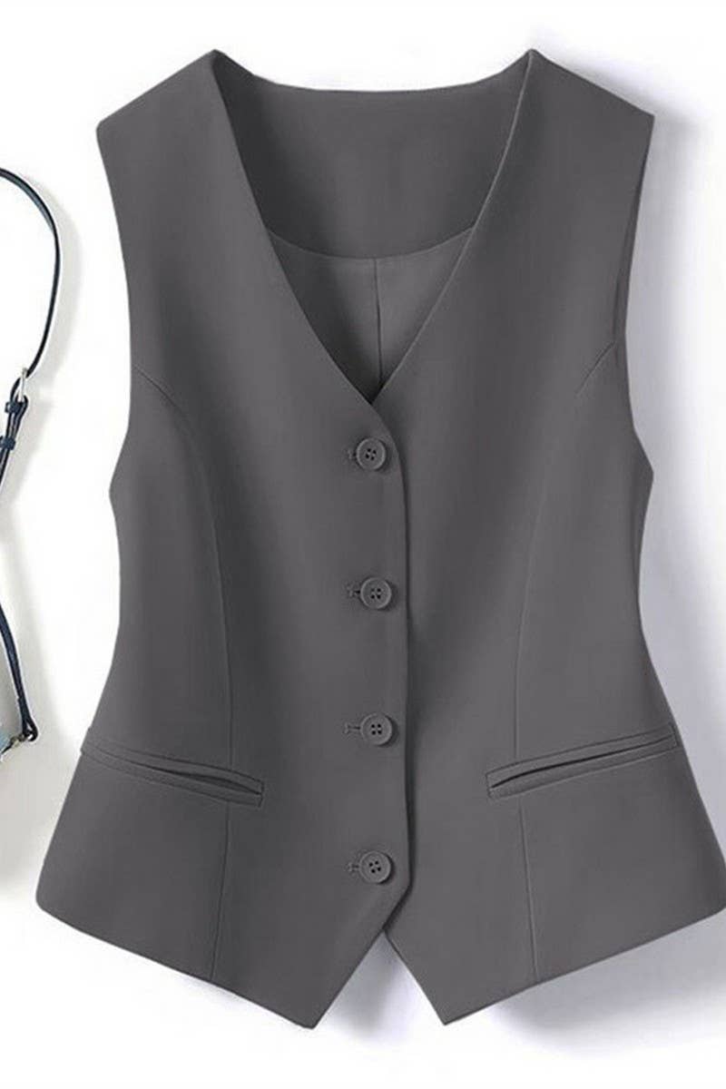 CWOV00108_SPRING AND AUTUMN SLIM OUTER LAYER SHORT VEST