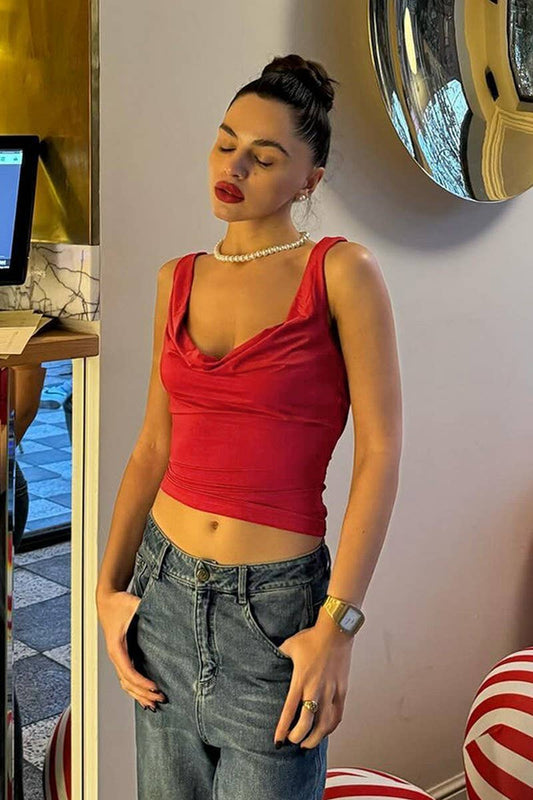 CWTTK0880_CHAIN STRAP BACKLESS RUCHED CROP TOP