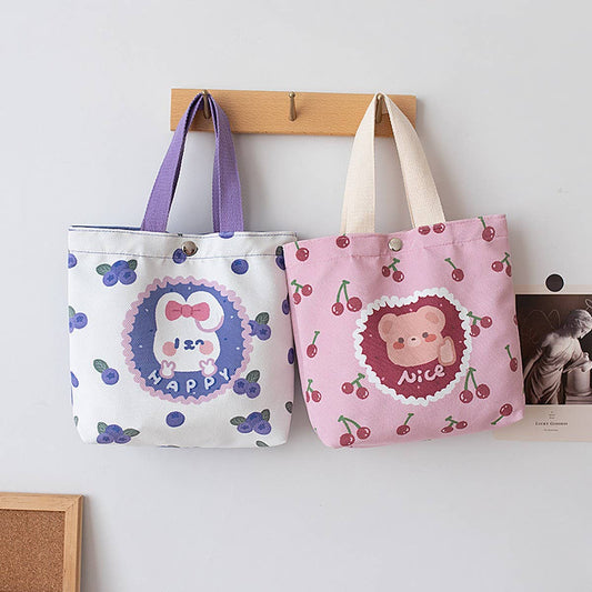 Canvas Handheld Lunch Bag for Women, Daily Use_CWAB5666