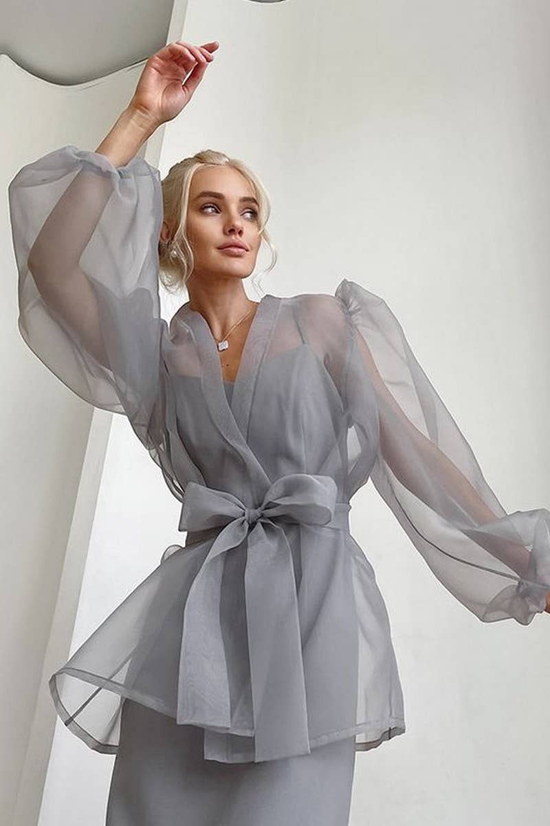 CWTBLL537_SHEER MESH LONG SLEEVE SHIRT BLOUSE