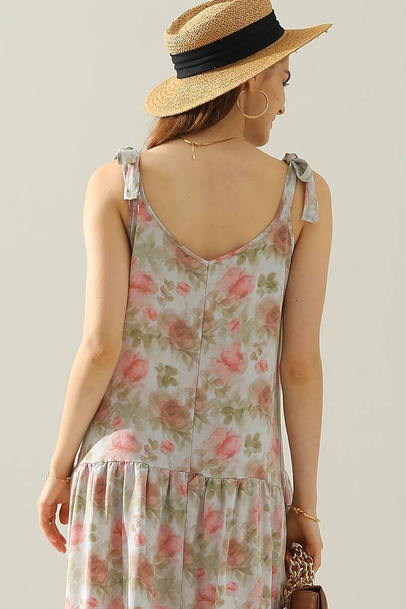 CWDMD826_STRAP TIE SLEEVELESS DRESS WITH TRIM TAPE AT HEM