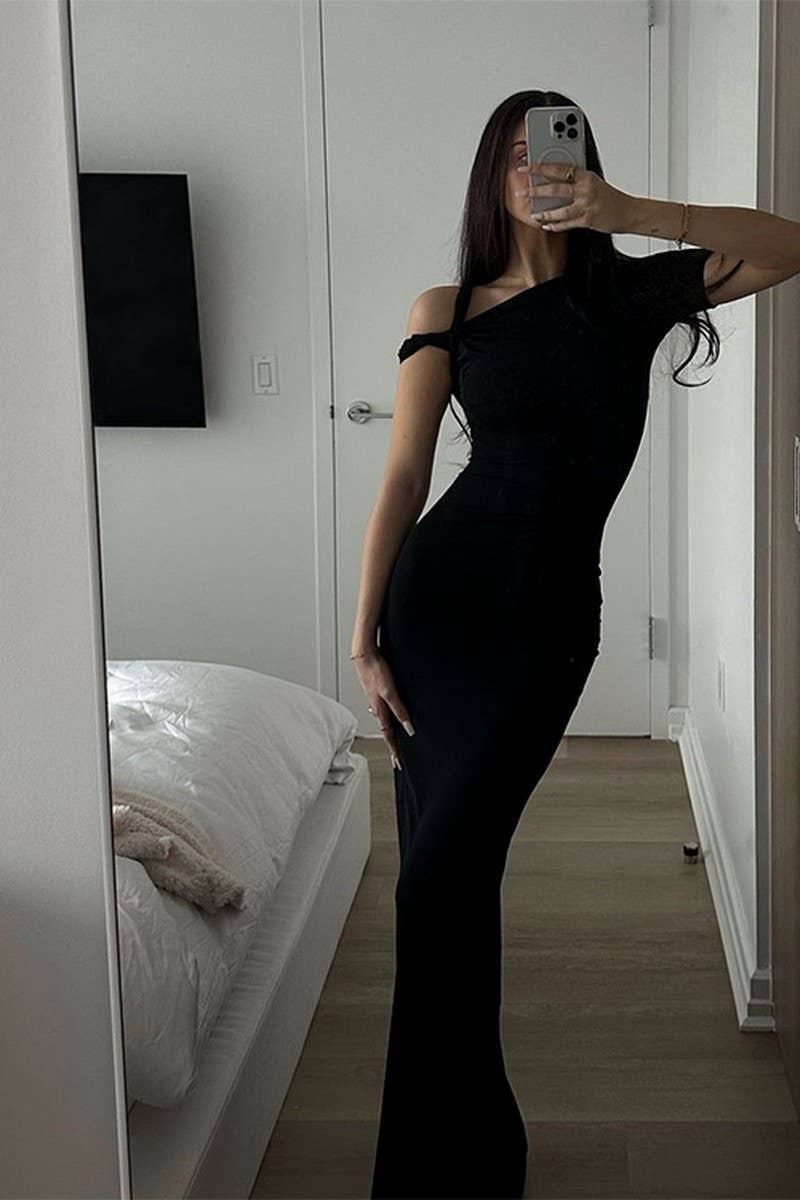 CWDMD6414_SEXY HOT GIRL SLIM FIT ELEGANT OFF-SHOULDER DRESS