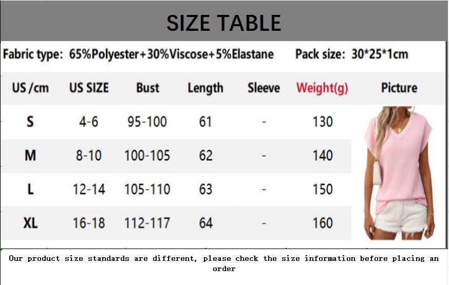 CWOSWS0132_V-NECK SHORT-SLEEVED STRIPED KNITTED SWEATER